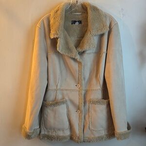Mudd | Y2K Penny Lane Teddy Jacket w/ Faux Fur Trim Sz XL